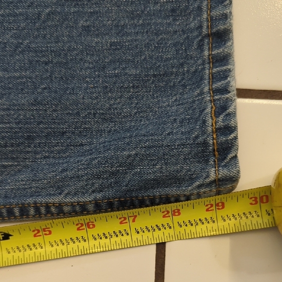 Levi's 514 Blue Straight Leg Distressed Jeans - Picture 6 of 7